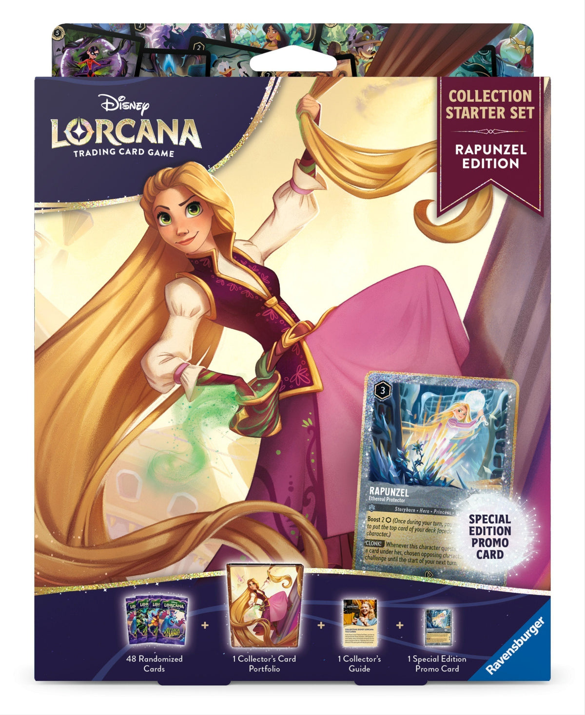 Disney Lorcana TCG Collection Starter Set Rapunzel | Includes 4 Attack of the Vine! Booster Packs, Rapunzel Card Portfolio, Glimmer Foil Stitch Promo Card & Collector's Guide (PREORDER - Release Date October 2, 2026)